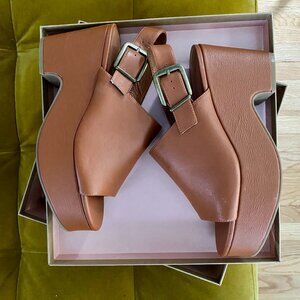 Charlotte Stone ERROL Wedges in Tobacco - Size 11